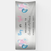 Geslacht onthulling feest jongen meisje blauw roze spandoek (Verticaal)