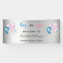 Geslacht onthulling feest jongen meisje blauw roze spandoek