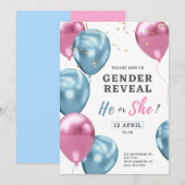 geslacht onthulling feest, jongen of meisje kaart (Voorkant / Achterkant)