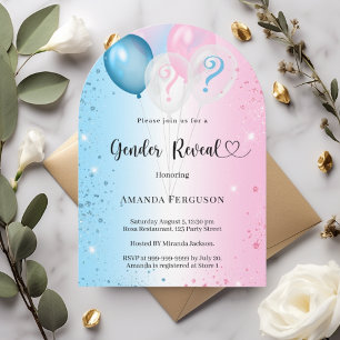 Geslacht onthulling feest roze blauwe baby jongen kaart