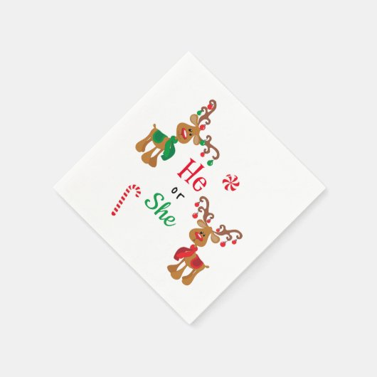 Geslacht onthulling Kerst rendier Feestdag groen R Servet (Hoek)