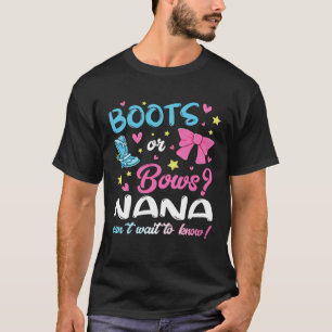 Geslacht onthulling laarzen of strikken oma bijpas t-shirt