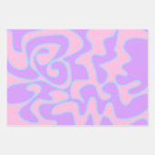 Geslacht Onthulling Roze Blauw Groovy Retro Uniek Inpakpapier Vel (Voorkant 3)