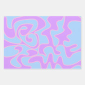 Geslacht Onthulling Roze Blauw Groovy Retro Uniek Inpakpapier Vel (Voorkant 2)