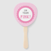 Geslacht onthulling Team Roze of Blauwe Gingham Ch Handwaaier (Voorkant)