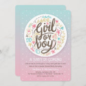 Geslacht onthulling uitnodiging (Voorkant / Achterkant)