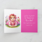 Geslacht onthult blonde baby meisje binnen kaart (Binnen)