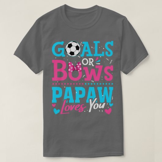 Geslacht onthult doelstellingen of bows Papaw houd T-shirt (Design voorkant)