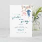 Geslacht onthult feest roze en blauwe wolk kaart (Staand voorkant)