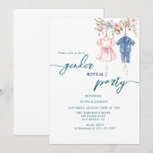 Geslacht onthult feest roze en blauwe wolk kaart (Voorkant / Achterkant)