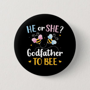 Geslacht onthult haar peetvader matchte baby party ronde button 5,7 cm
