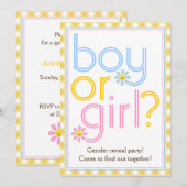 Geslacht onthult het ontwerp van de partijtekst me kaart (Voorkant / Achterkant)