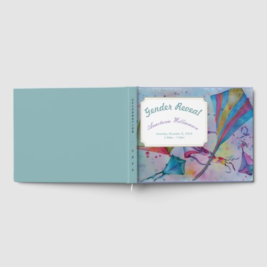 GESLACHT ONTHULT KLEURRIJKE HOOG VLIEGENDE VLIEGER GASTENBOEK (Volledig)