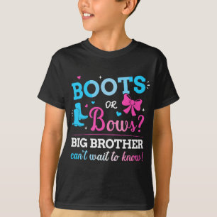 Geslacht onthult laarzen of bogen broer die baby a t-shirt