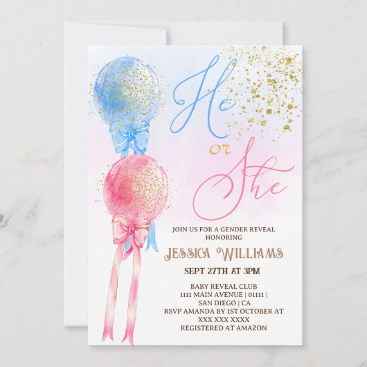 Geslacht onthult moderne minimalist kaart (Voorkant)