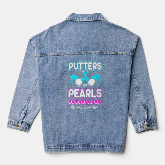 Geslacht onthult putter of pasteit mama houdt van  denim jacket (Achterkant)