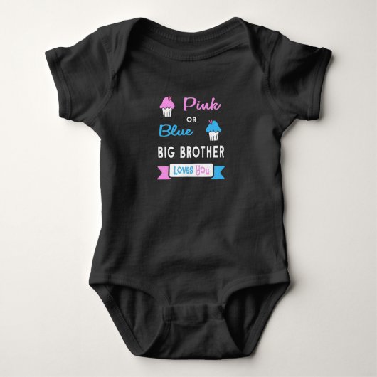Geslacht onthult roze of blauw Big Brother houdt v Romper (Voorkant)