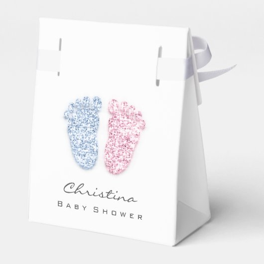 Geslacht Ontspan Feet Drives Glitter Roze Blauw Bedankdoosjes (Achterkant)