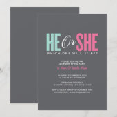 Geslacht openbaar maken | Uitnodiging grijze parti (Voorkant / Achterkant)