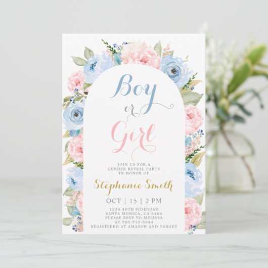 Geslacht Openbare florale Arch Uitnodiging (Staand voorkant)