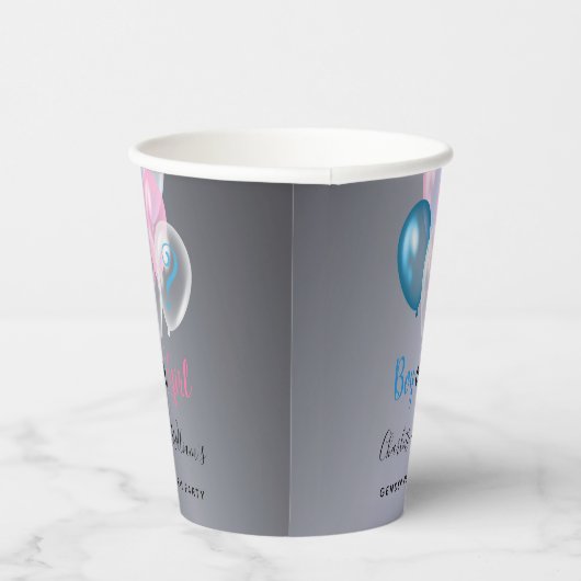 Geslacht openbaring blauw roze zilver papieren bekers (Rechts)