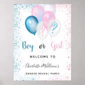 Geslacht openbaring meisje blauw roze glitter poster (Voorkant)