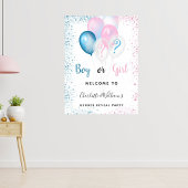 Geslacht openbaring meisje blauw roze glitter poster