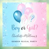 Geslacht openbaring meisje blauwe roze ballonnen raamsticker (Vel 3)