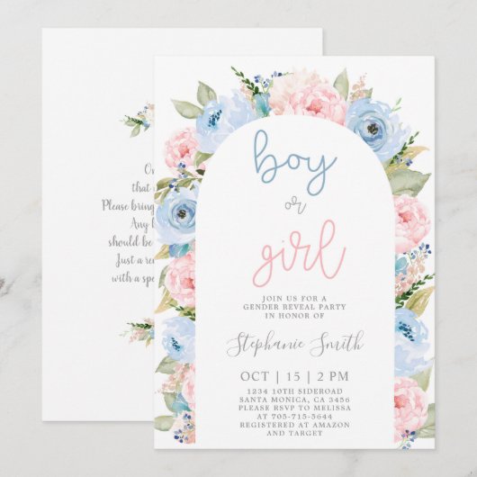 Geslacht Openheid Boho Arch Uitnodiging (Voorkant / Achterkant)