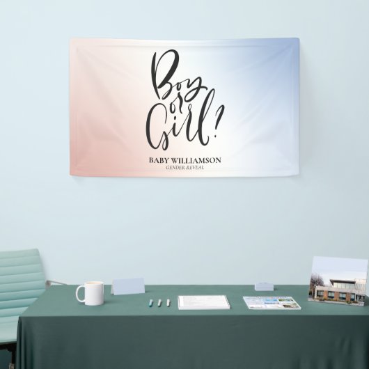 Geslacht over jongens of meisjes Ombre Party Decor Spandoek (Beurs)