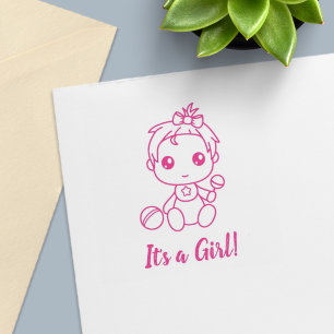 Geslacht over meisjes Baby shower Zelfinktende Stempel