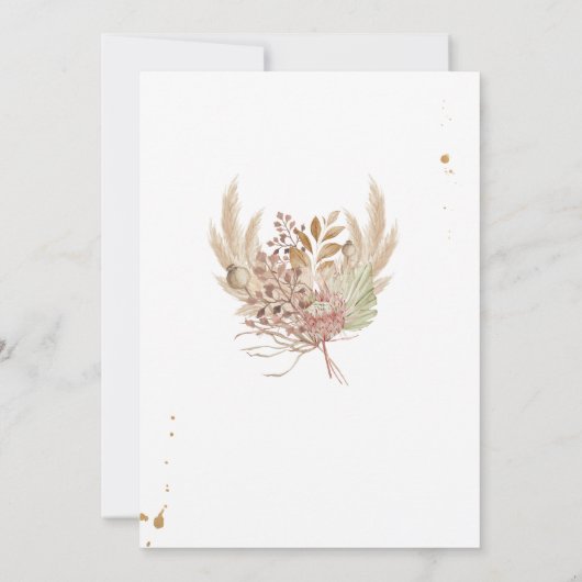 Geslacht Pampas Grass Boho Tropical Kaart (Achterkant)