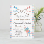 Geslacht Primaire Pijl Blauwe Roze Boho Flowers Kaart (Staand voorkant)