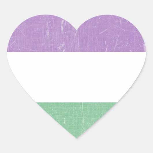 Geslacht Queer vlag kleuren Hart Sticker (Voorkant)