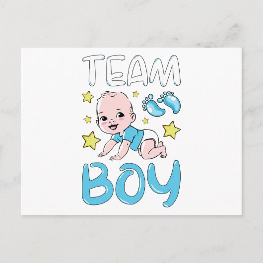 Geslacht Reveal Team Boy Feest Set Briefkaart (Voorkant)