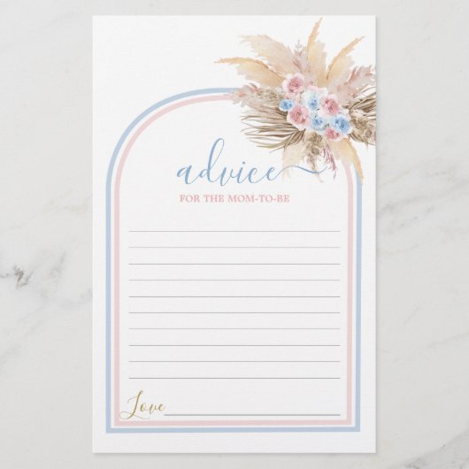 Geslacht ReveaPampas Grass Advice voor moeder om k (Voorkant)