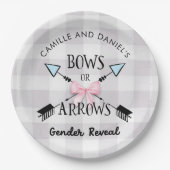 Geslacht Rijen en pijlen Baby shower Papieren Bordje (Voorkant)