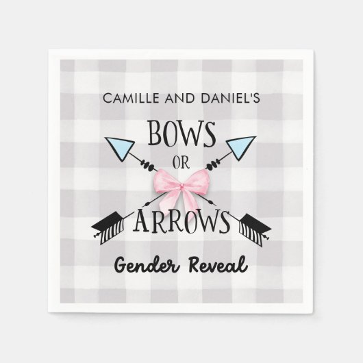 Geslacht Rijen en pijlen Baby shower Servet (Voorkant)