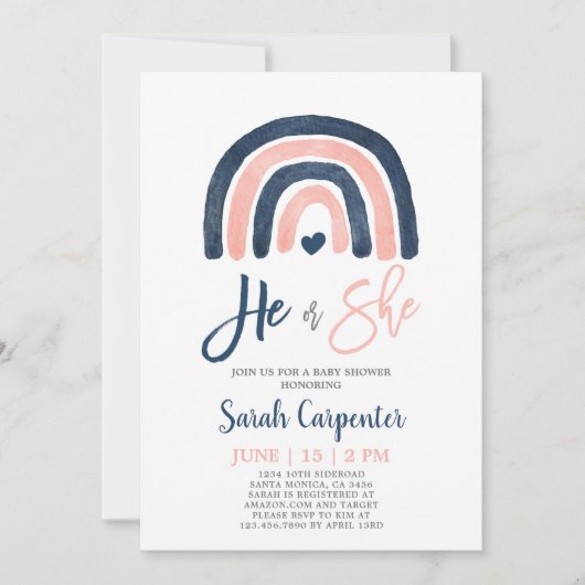 Geslacht Rijnenblauw en roze douche Kaart (Voorkant)