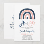 Geslacht Rijnenblauw en roze douche Kaart (Voorkant / Achterkant)