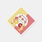Geslacht Rood Geel Gingham Baby Q BBQ Servet (Hoek)