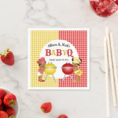 Geslacht Rood Geel Gingham Baby Q BBQ Servet (Insitu)
