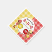 Geslacht Rood Geel Gingham Baby Q BBQ Servet (Hoek)