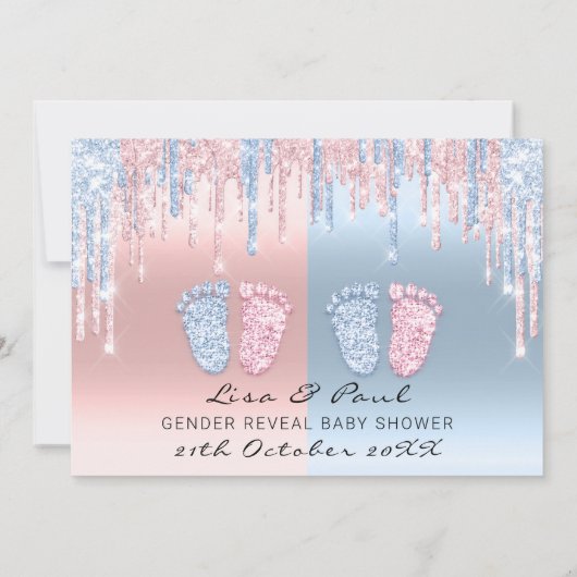 Geslacht Rot Roze Blauwe Baby Twnins Jongen meisje Kaart (Achterkant)