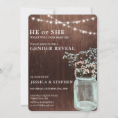 Geslacht Roze blauw babyhout Kaart (Voorkant)