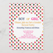 Geslacht Roze Blauw hart onthullen Kaart (Voorkant / Achterkant)