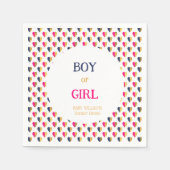 Geslacht Roze Blauw hart onthullen Servet (Voorkant)