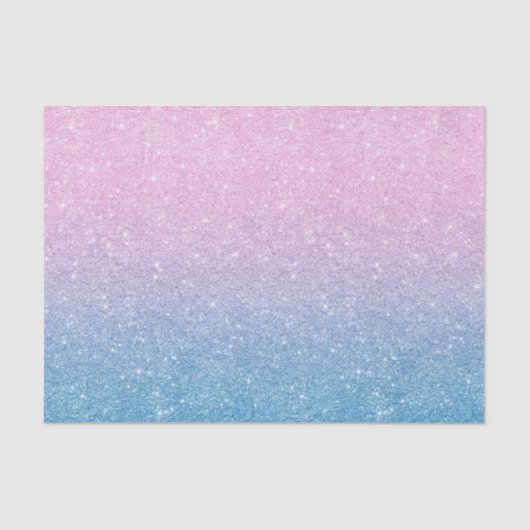 Geslacht Roze Blauw Ombre Glitter Tissuepapier (Voorkant)