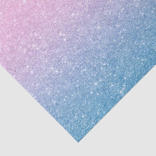 Geslacht Roze Blauw Ombre Glitter Tissuepapier (Detail)