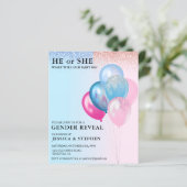 Geslacht Roze Blauwe Balloons Klitter Begroting (Staand voorkant)